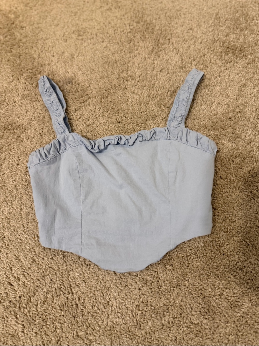 Windsor Light Blue Ruffle Crop Top, Small